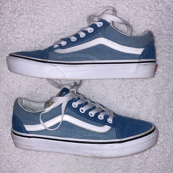 Vans Old Skool 'Denim' Acid Blue Skateboarding Shoes Women Size 6.5 men’s 5 - Picture 2 of 9